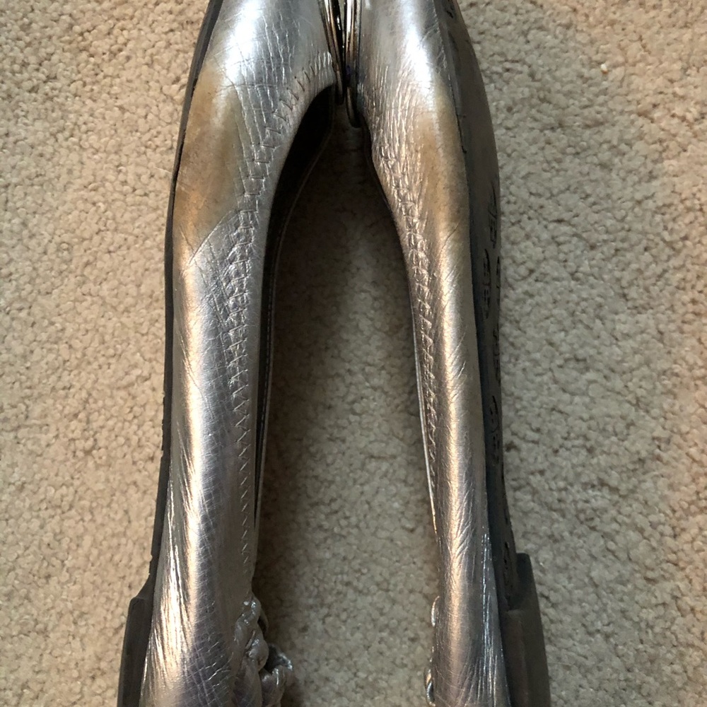 Tory Burch Silver Ballet Flats